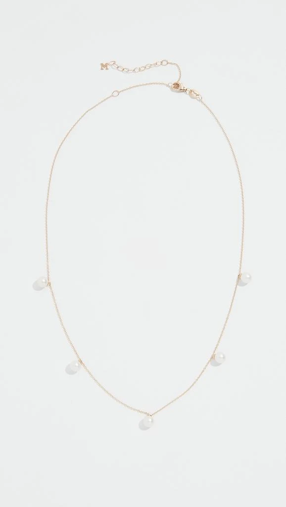 MATEO 14k 5 Point Pearl Choker Necklace 1
