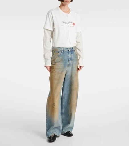 Acne Studios Penicillin distressed mid-rise wide-leg jeans 7