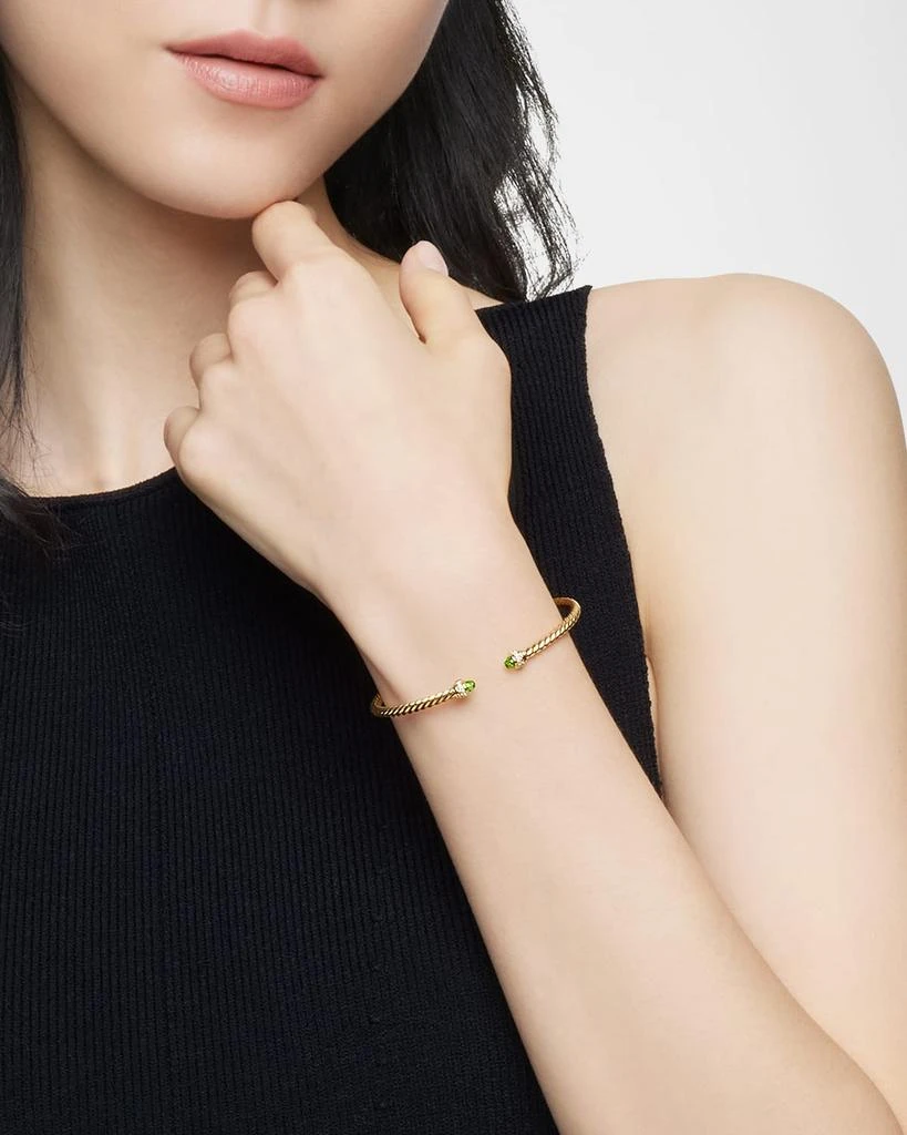 David Yurman Cablespira Bracelet with Gemstone in 18K Gold, 3mm 2