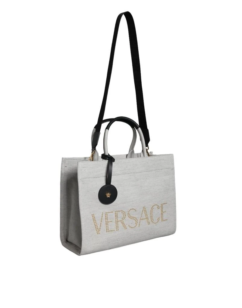 Versace Top Handle Canvas Leather Logo Crossbody Tote Women
s Bag 2