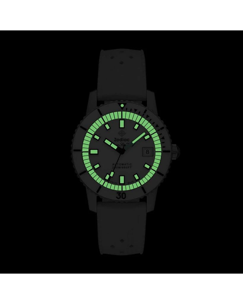 ZODIAC Compression Diver Automatic White Rubber Watch, 40mm 6