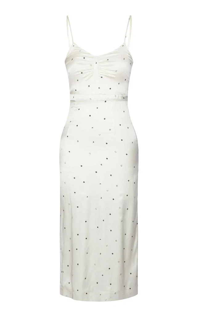 Laura Garcia Laura Garcia - Gathered Stretch-Silk Midi Dress - Black/white - US 0 - Moda Operandi 1
