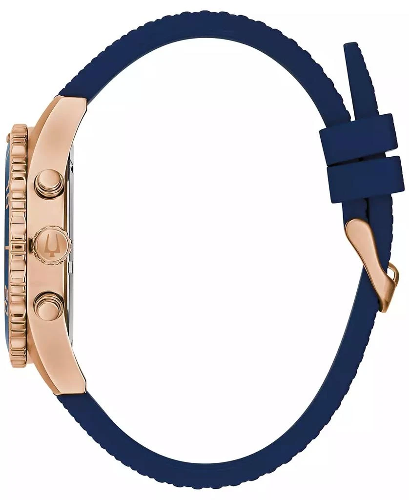 Bulova Men's Chronograph Classic Navy Silicone Strap Watch 43mm 2