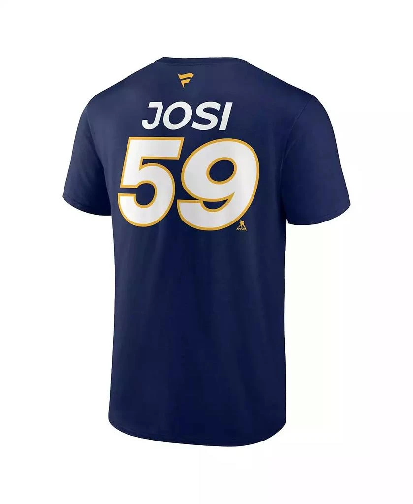Fanatics Men's Roman Josi Navy Nashville Predators Authentic Pro Prime Name and Number T-shirt 2