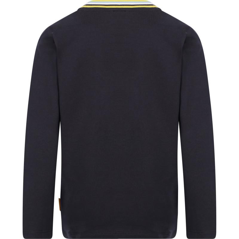 Steiff Logo bear in beanie long sleeved t shirt in navy