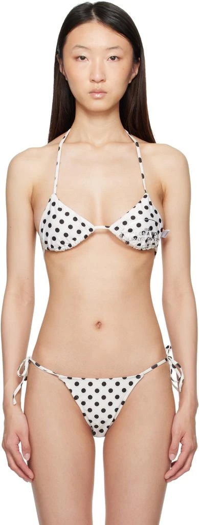 Paloma Wool White & Black Brake Bikini Top 1