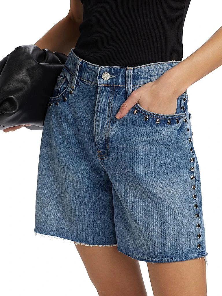 Reformation Raye Studded Mid-Rise Denim Shorts 6
