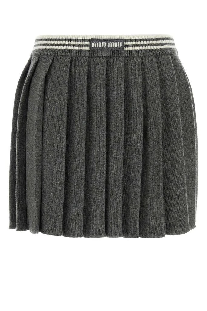 Miu Miu Miu Miu Pleated Knitted Mini Skirt 1