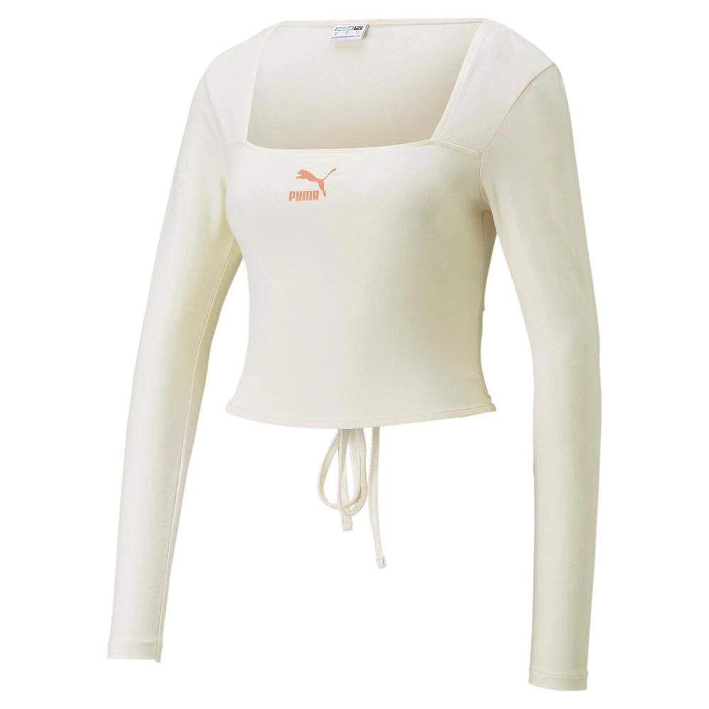 Puma Classics Bolero Scoop Neck Long Sleeve Tie Shirt 1