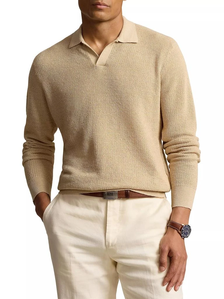 Ralph Lauren Linen Mesh Collared Sweater 3