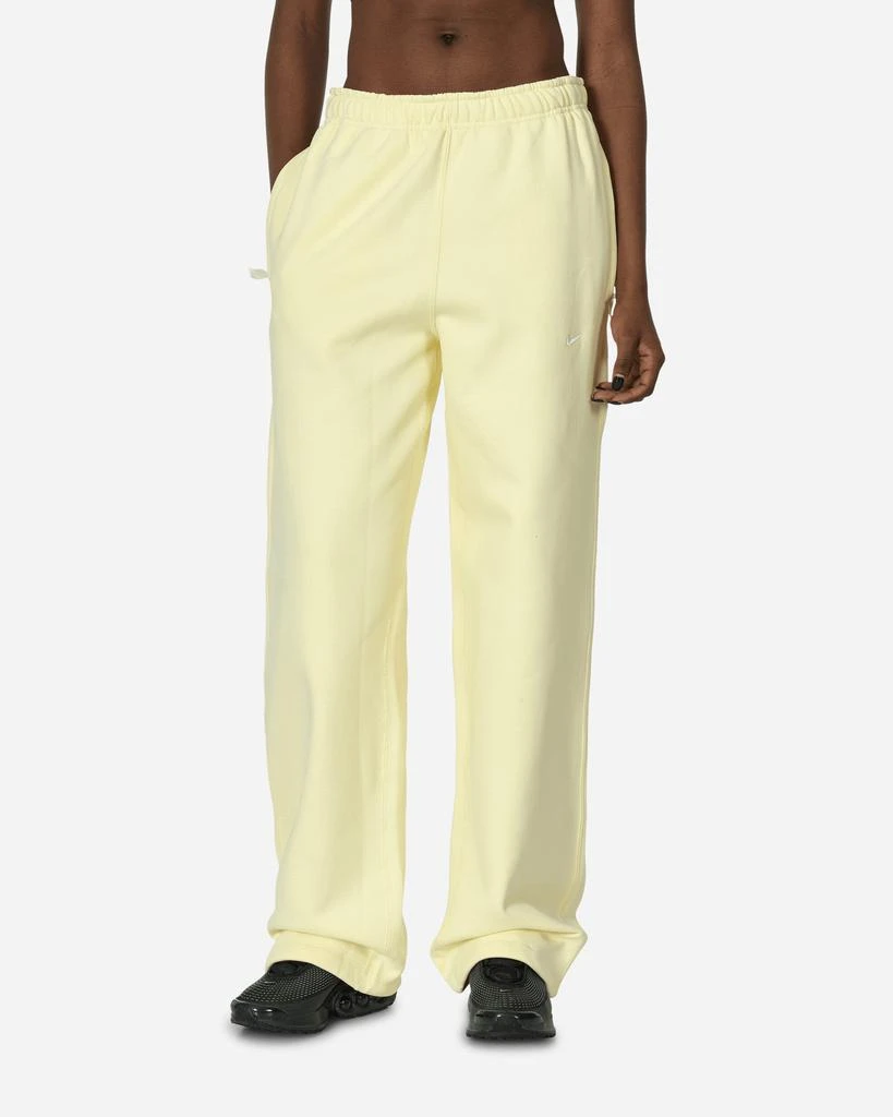 NIKE Solo Swoosh Open Hem Fleece Sweatpants Alabaster 1