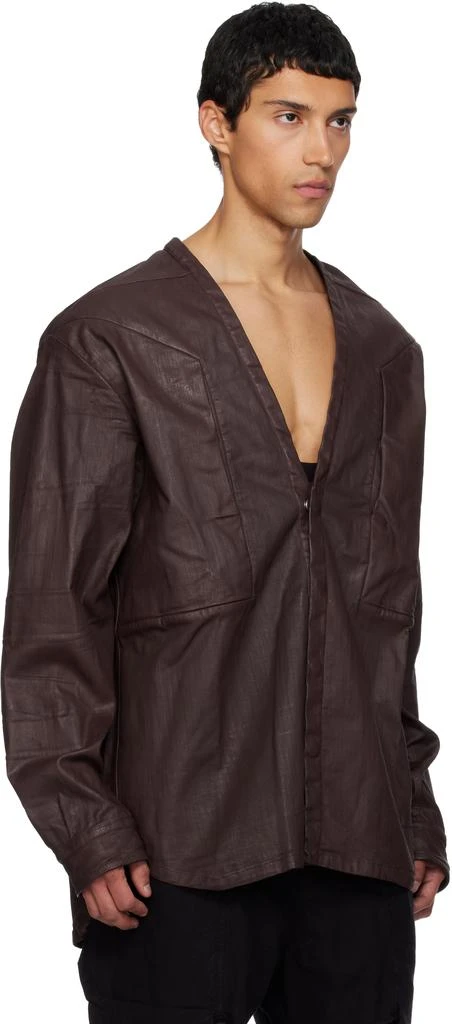 Rick Owens Burgundy Concordians LS Larry Jumbo Fogpocket Denim Shirt 2