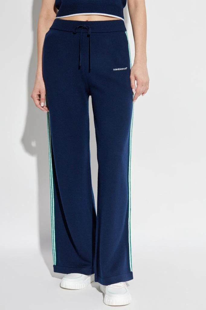 Casablanca Casablanca Logo Embroidered Wide-Leg Knit Trousers 2
