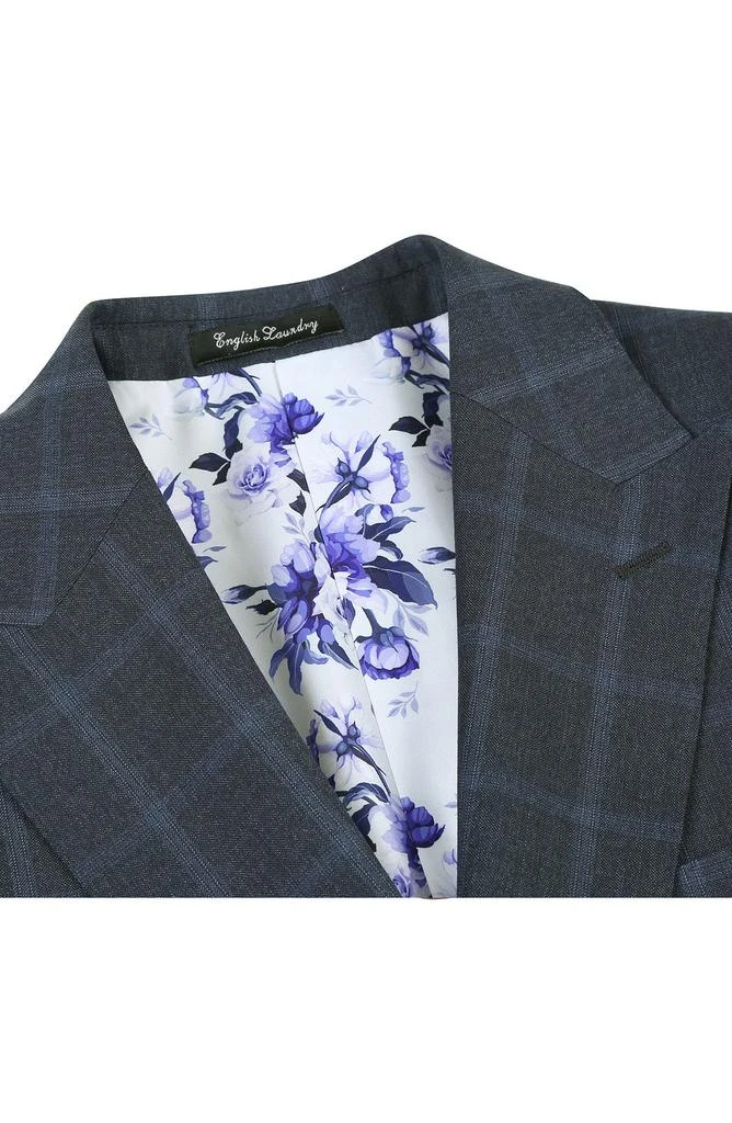 English Laundry Plaid Trim Fit Wool Blend Two-Piece Suit 6
