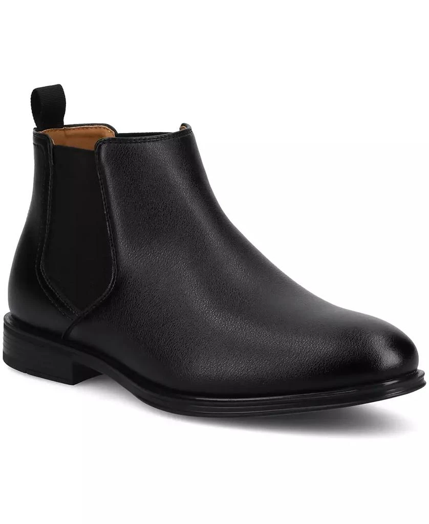 STEVE MADDEN Mens Black Agate Leather Ankle Chelsea Boots 10 M Slip On Shop Agate Mens Leather Ankle Chelsea Boots on Sale at  main image 3