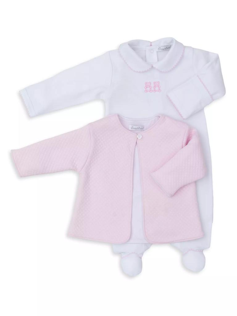 Kissy Kissy Baby Girl's Collared Footie & Quilted Jacket Set