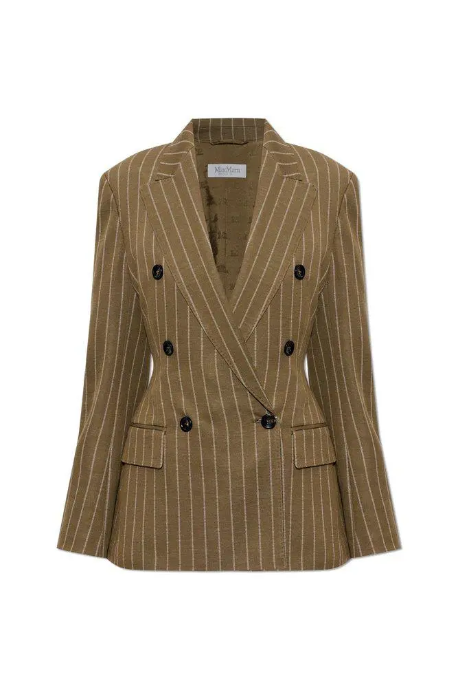 Max Mara Max Mara Balta Pinstriped Double-Breasted Blazer