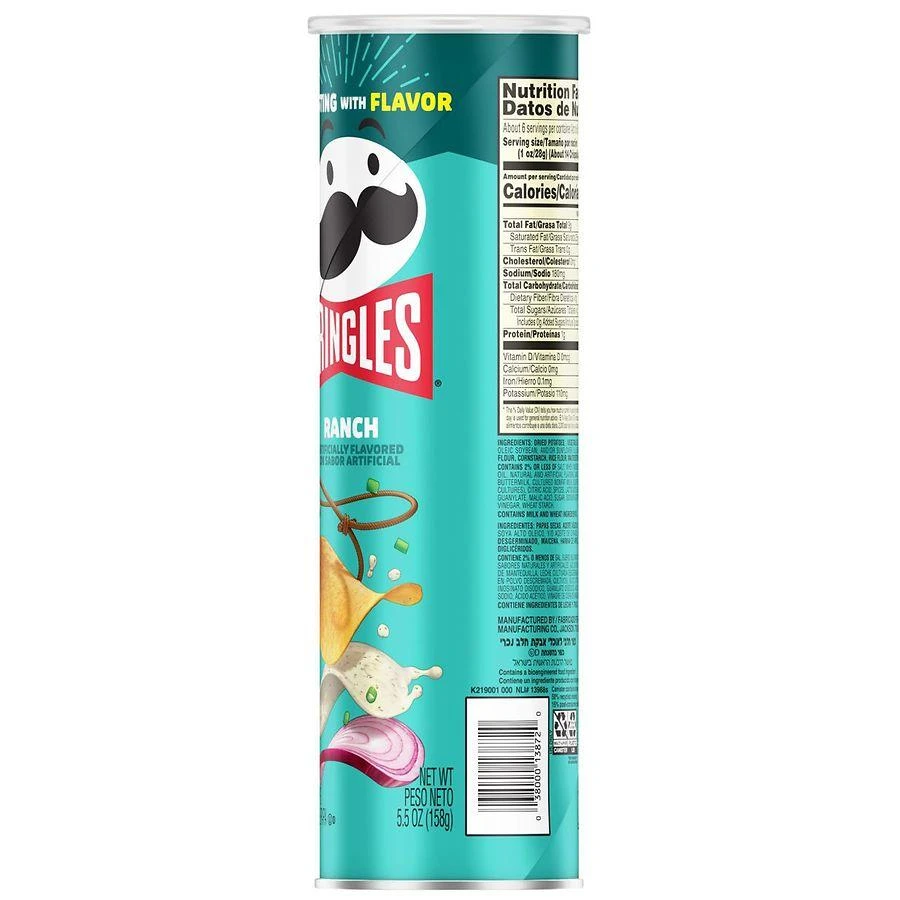 Pringles Potato Crisps Chips Ranch 8