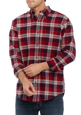 Saddlebred® Long Sleeve Flannel Plaid Button Up Shirt 1