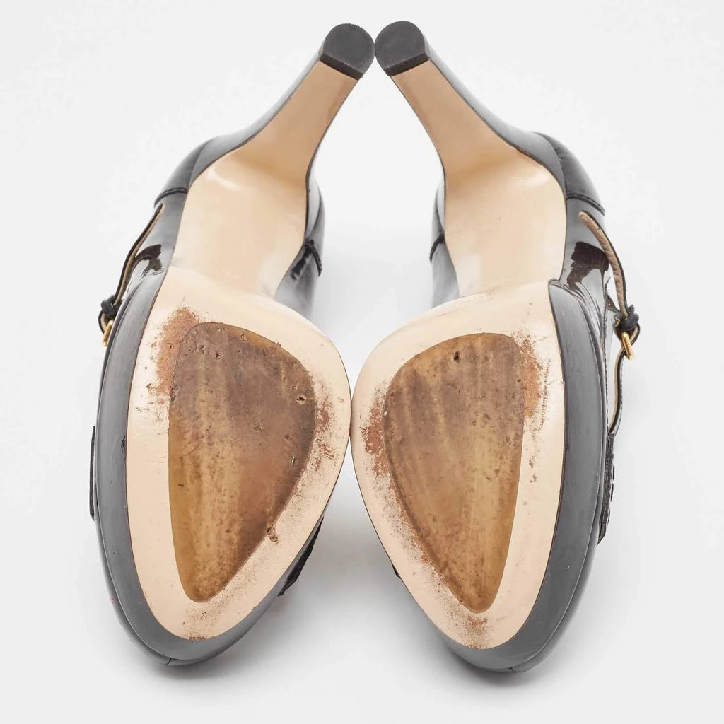 Miu Miu Miu Miu Black Patent Leather Platform Mary Jane Loafer Pumps Size 40 6