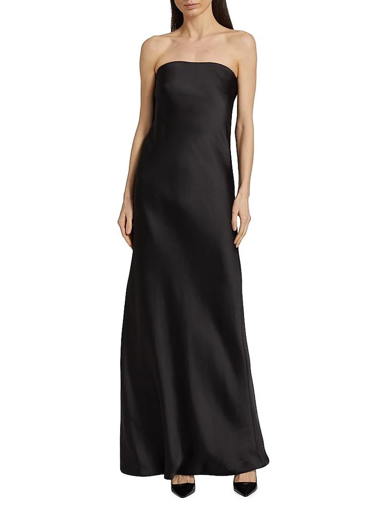 Norma Kamali Satin Bias Strapless Gown 3