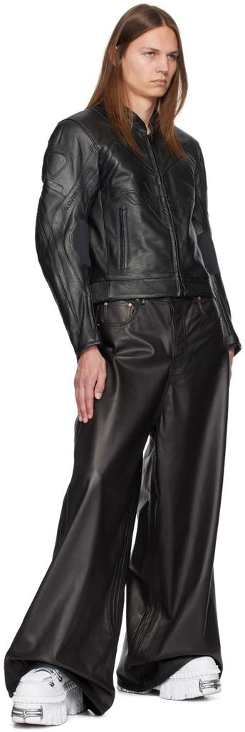Vetements Black Pro Racing Leather Jacket 4