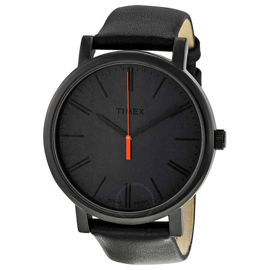 Timex Easy Reader Black Leather Strap Men's Watch T2N794 1