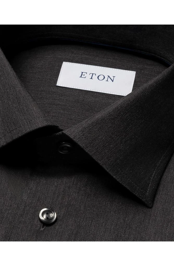 Eton Slim Fit Cotton Herringbone Flannel Dress Shirt 5