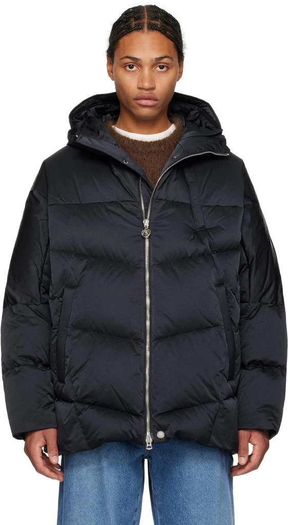 Solid Homme Navy Satin Down Jacket 1