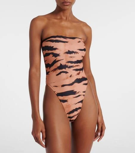 Adriana Degreas x Sabine Getty printed strapless swimsuit 5