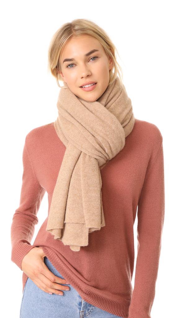 White  Warren Cashmere Travel Wrap Scarf