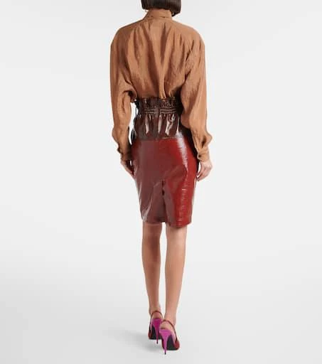 Yves Saint Laurent Coated cotton pencil skirt 3