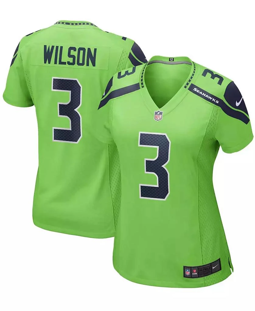 NIKE Women's Russell Wilson Neon Green Seattle Seahawks Alternate Game Jersey 1