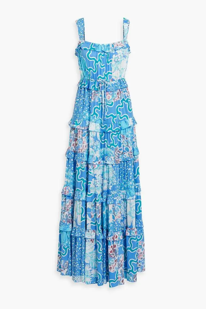 Diane von Furstenberg Shawn tiered printed woven maxi dress