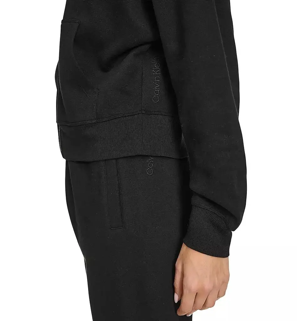 Calvin Klein Women's Fleece Crop Zip-Front Long-Sleeve Hoodie 5