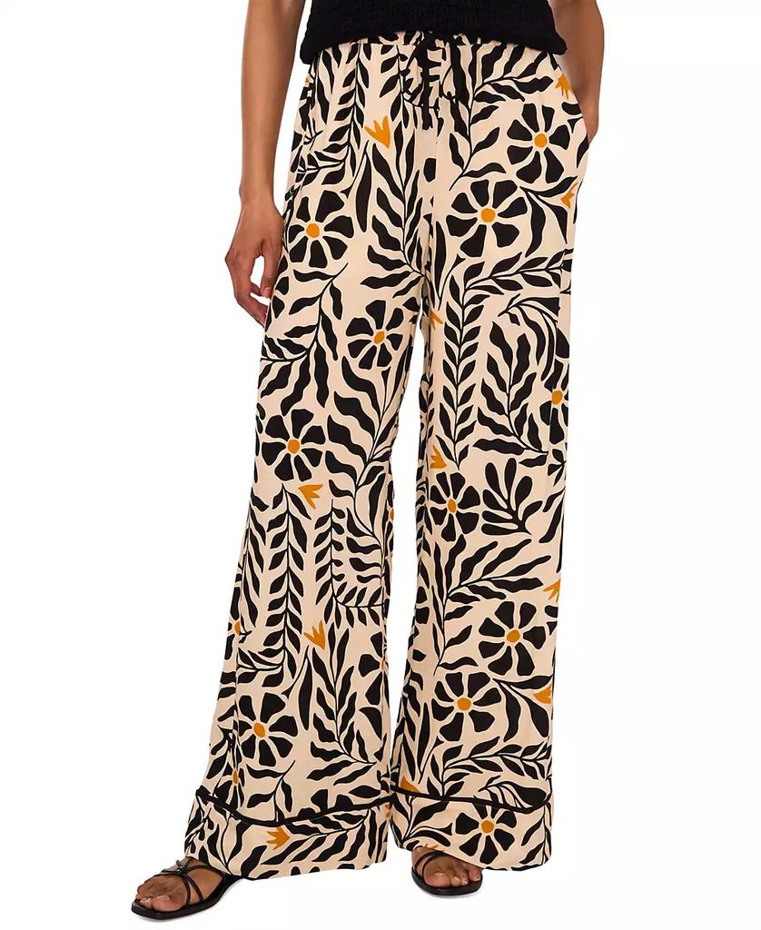 1. State Women's Floral Print Drawstring-Waist Wide-Leg Pants