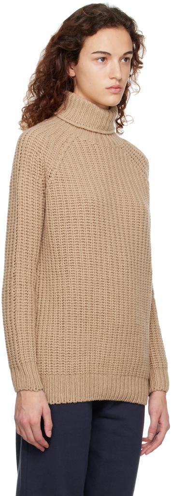 Sunspel Beige Chunky Turtleneck