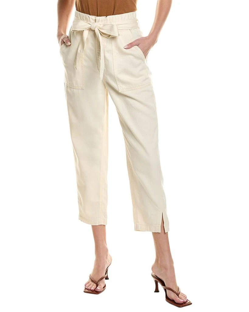 AG Jeans High-Rise Barrel Silk-Blend Paperbag Pant 4