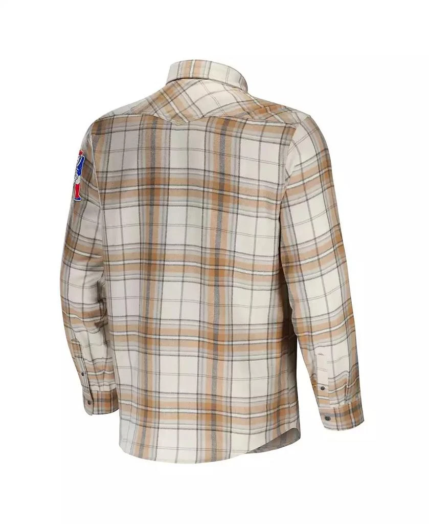 Fanatics Men's NFL x Darius Rucker Collection by Tan New England Patriots Flannel Long Sleeve Button-Up Shirt 4