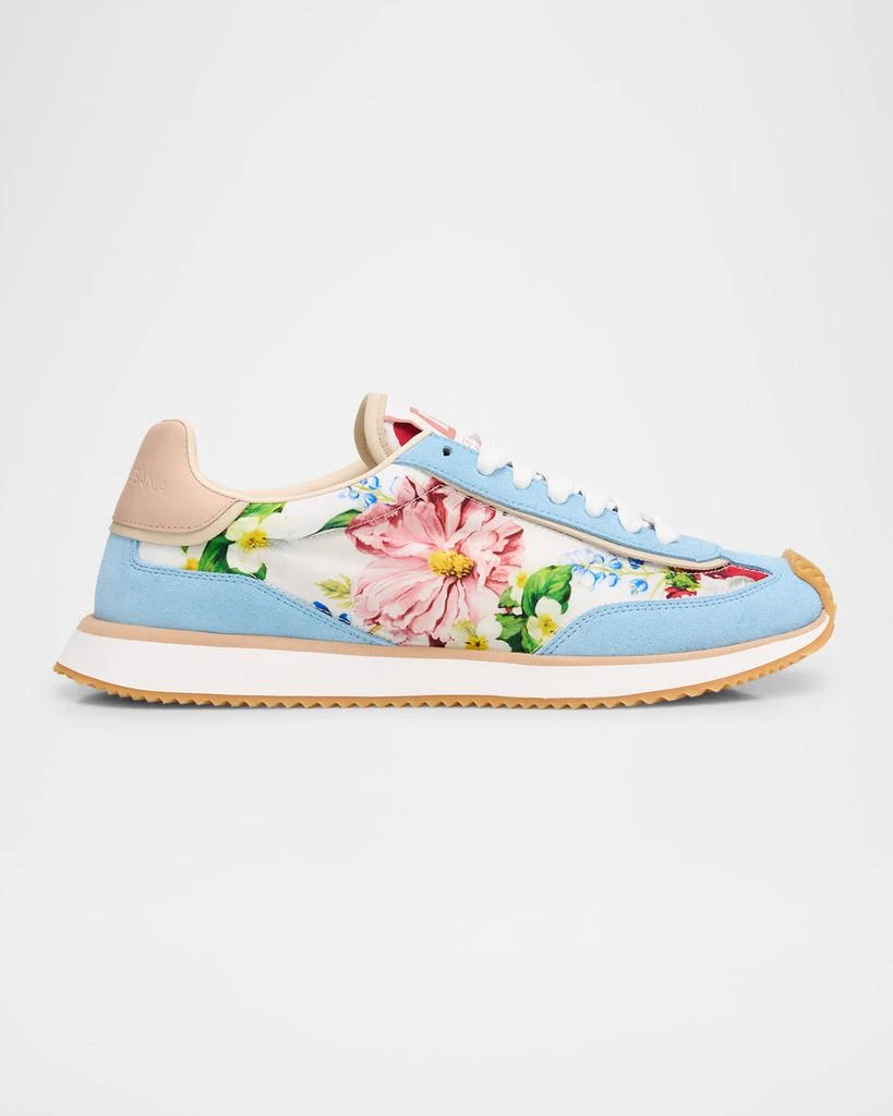 Dolce 
Gabbana Aria Floral Nylon and Leather Low-Top Sneakers 1