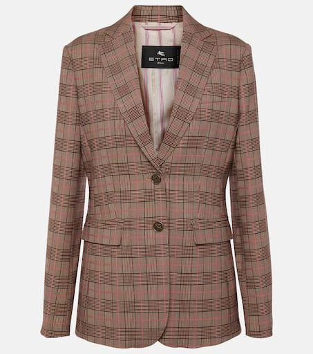 ETRO Checked wool-blend blazer 1