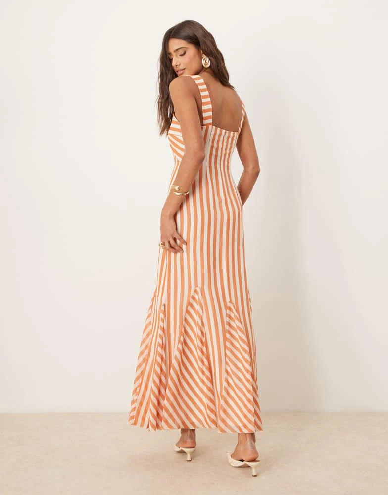 ASOS ASOS DESIGN spliced stripe cami maxi dress with godets in rust stripe 3