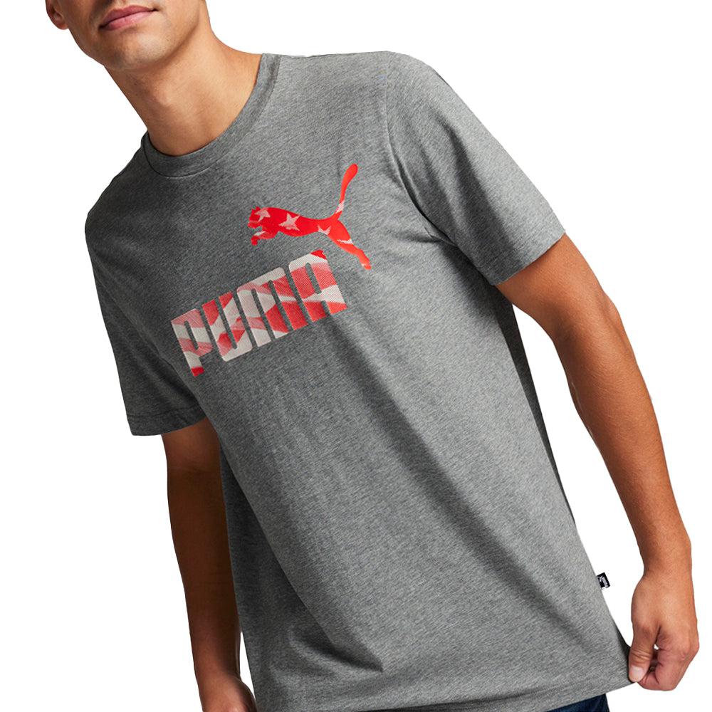 ★★PUMA★★ No1 Logo Celebration Short Sleeve T-Shirt Beige PUMA Classics No.1 Logo Celebration Crew Neck Short Sleeve T