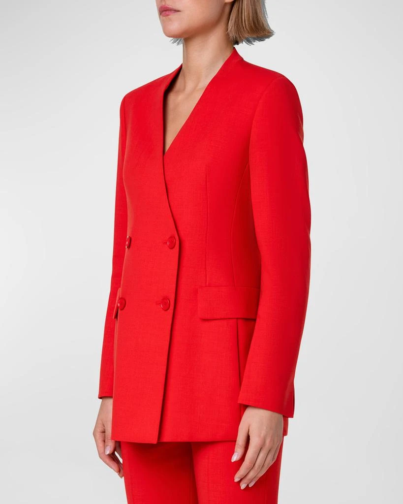Akris Trinity Collarless Wool Blazer Jacket 4