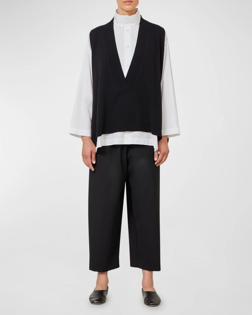 Eskandar Deep V-Neck Cashmere Vest 3