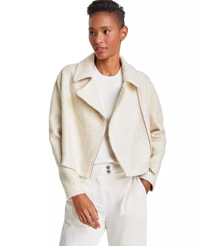 Hugo Boss Women's Jabi Tweed Cropped Moto Jacket 1