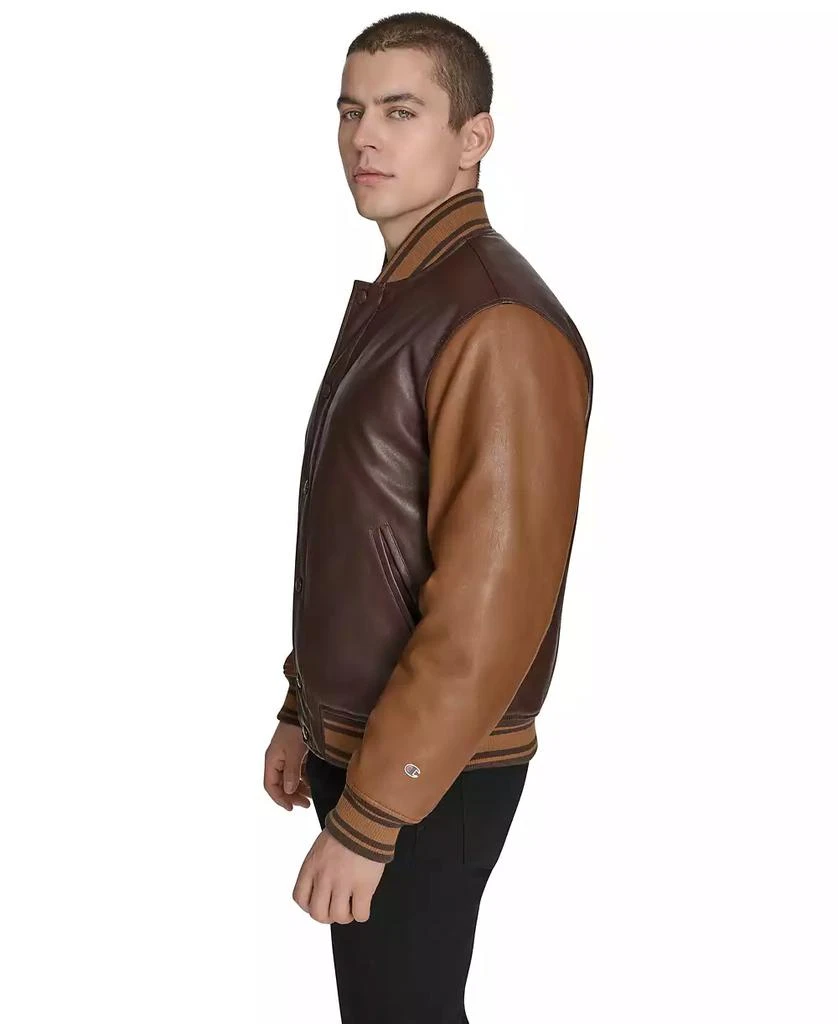 CHAMPION Men
s Faux Leather Varsity Jacket 6