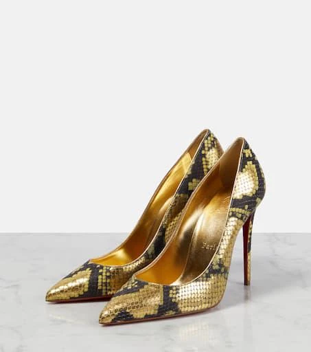 Christian Louboutin Kate 100 snake-print leather pumps 5