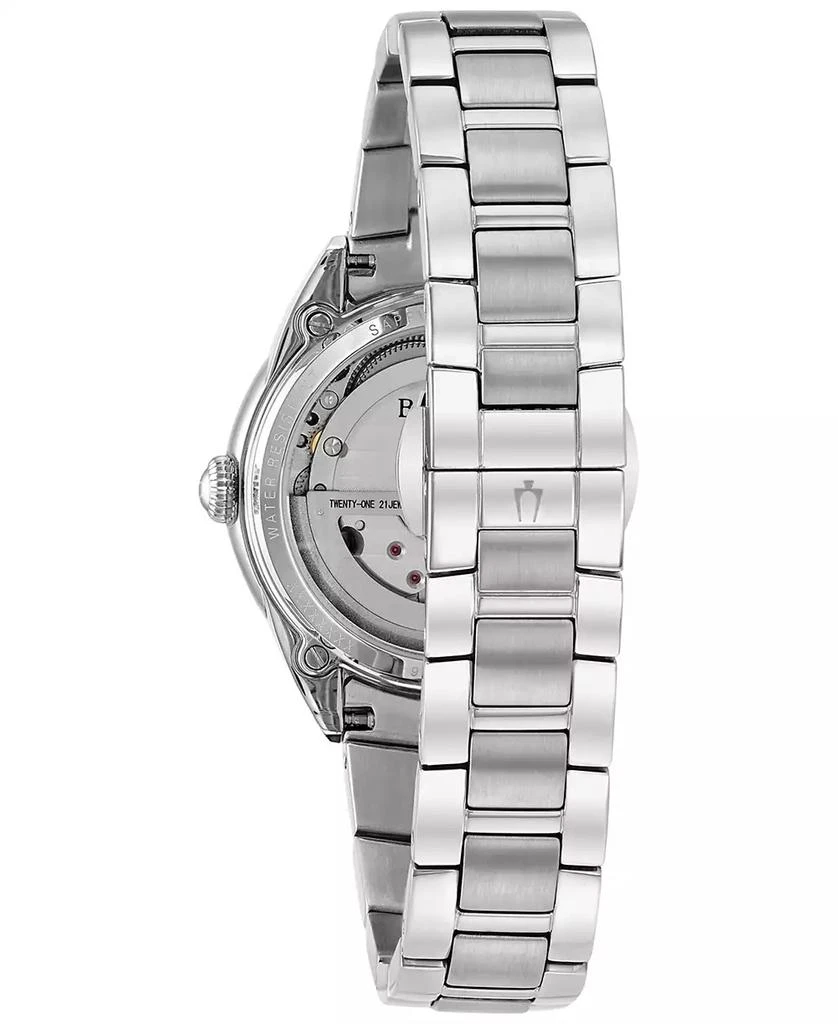 Bulova Women's Automatic Diamond Accent Stainless Steel Bracelet Watch 34mm 96P181 3