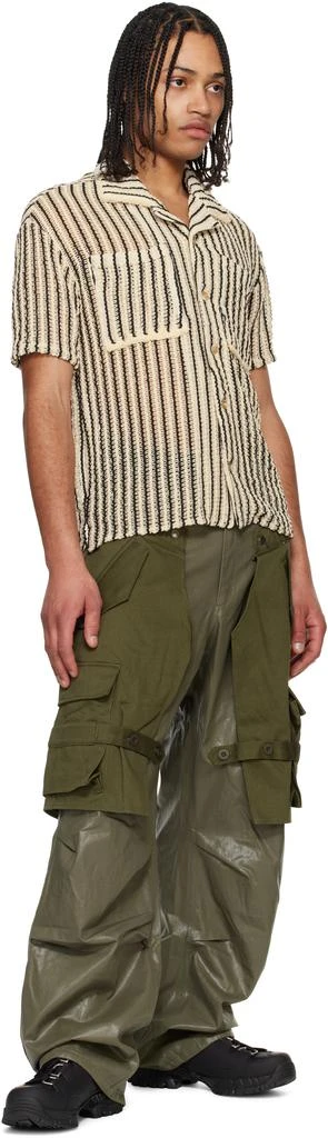 ANDERSSON BELL Off-White & Black Sheer Stripe Knit Shirt 4